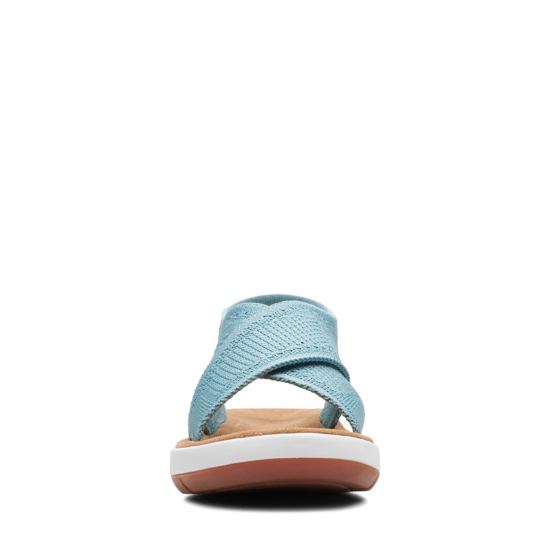 Turquoise Clarks Jemsa Dash Knit Women's Sandals | 68207-ICSX