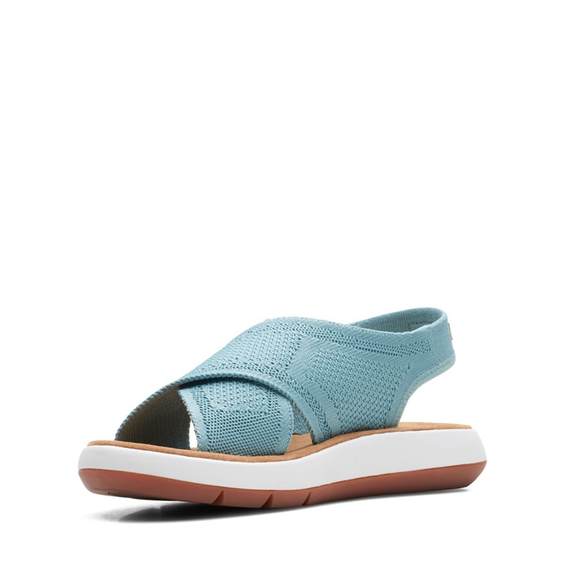 Turquoise Clarks Jemsa Dash Knit Women's Sandals | 68207-ICSX