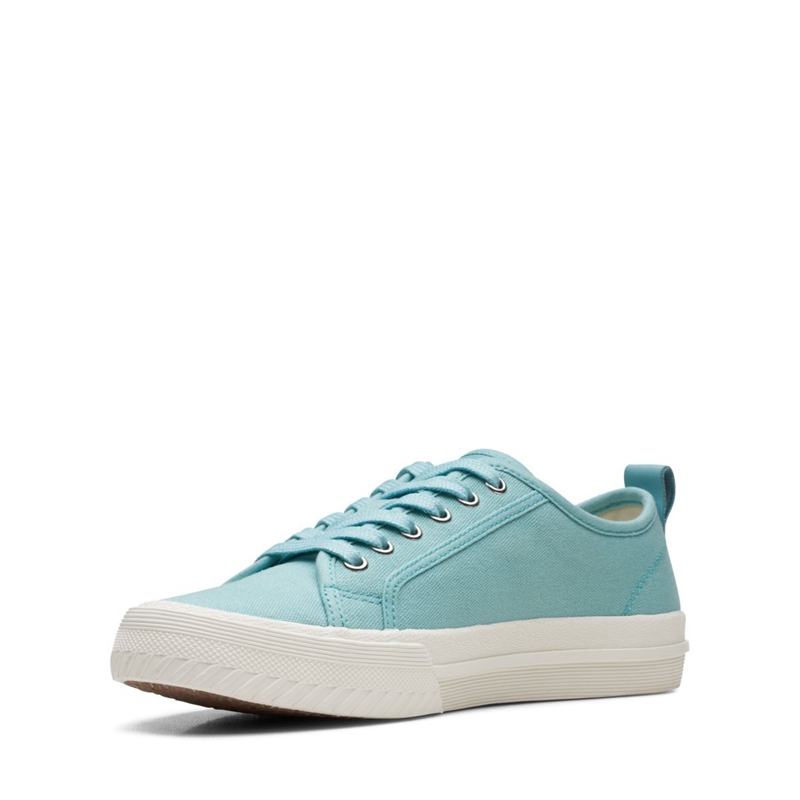 Turquoise Clarks Roxby Lace Canvas Women's Sneakers | 67539-RTGE