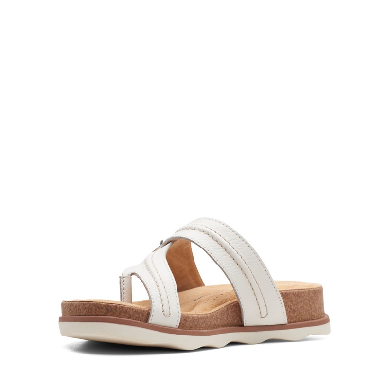 White Clarks Brynn Madi Leather Women's Sandals | 84130-SPOQ