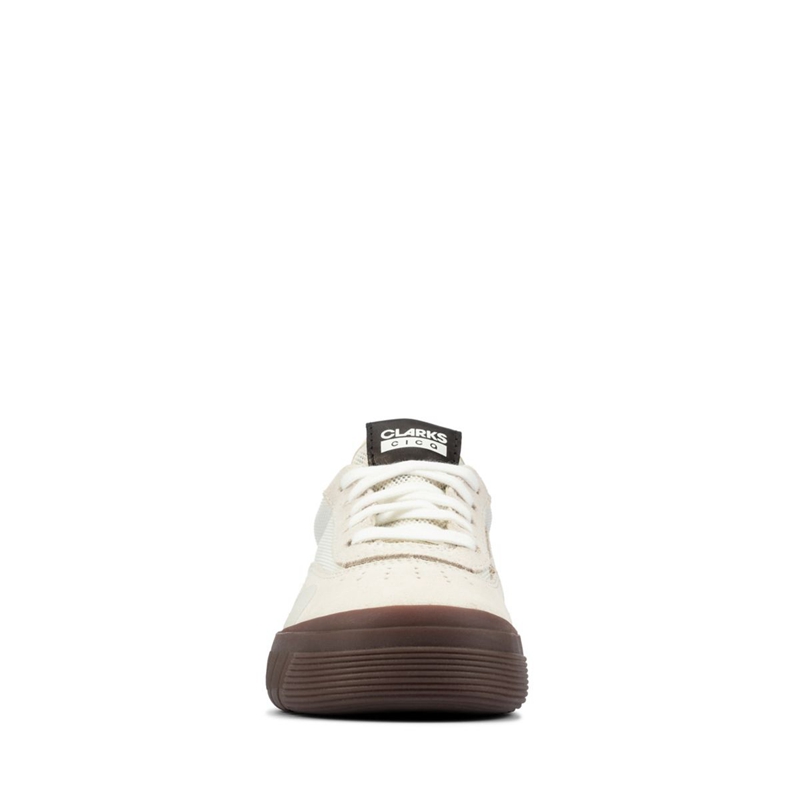 White Clarks Cica Off Suede Kids' Sneakers | 29438-WSAR