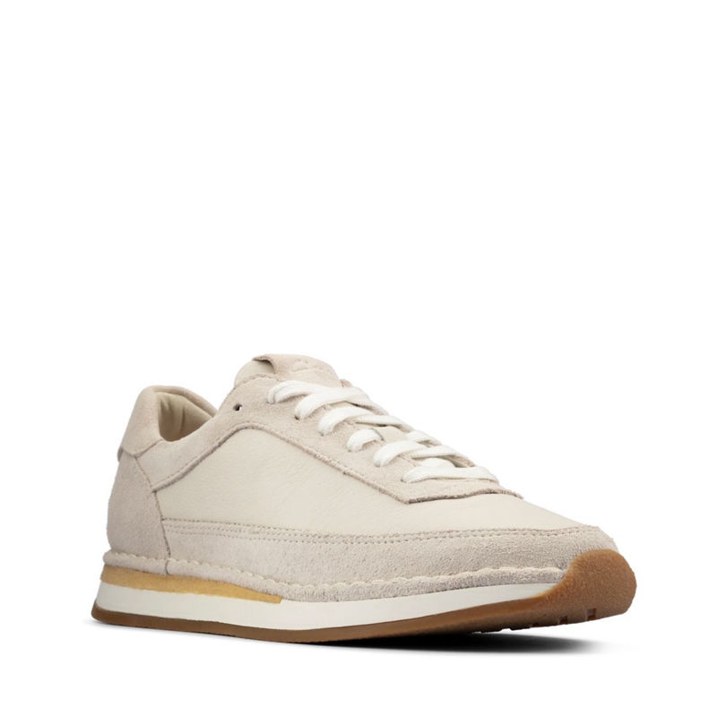 White Clarks Craft Run Lace Suede Women's Sneakers | 46130-RDGZ