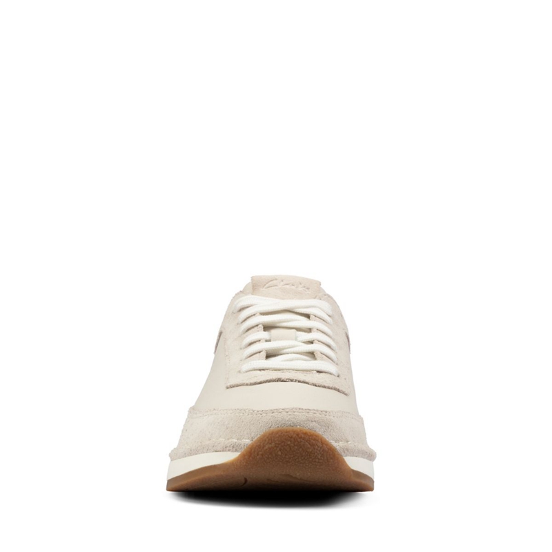 White Clarks Craft Run Lace Suede Women's Sneakers | 46130-RDGZ