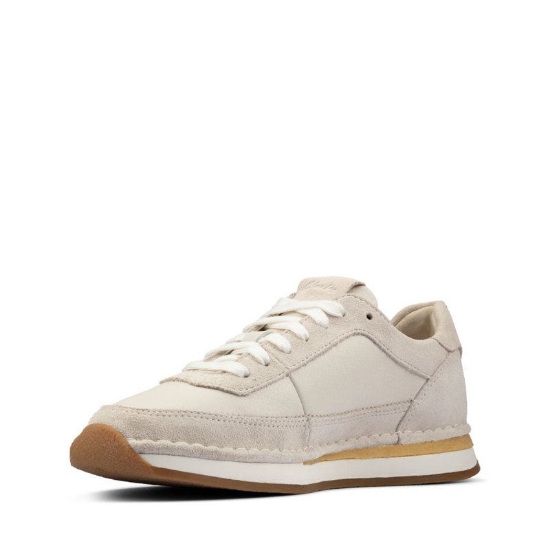 White Clarks Craft Run Lace Suede Women's Sneakers | 46130-RDGZ