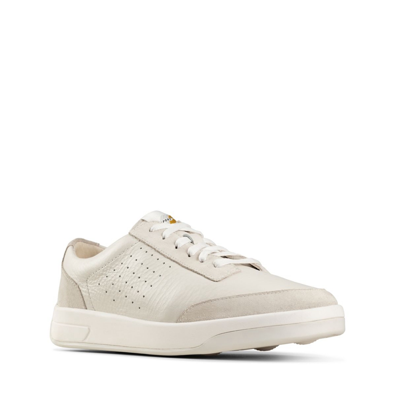 White Clarks Hero Air Lace Leather Women's Sneakers | 37968-UYOA