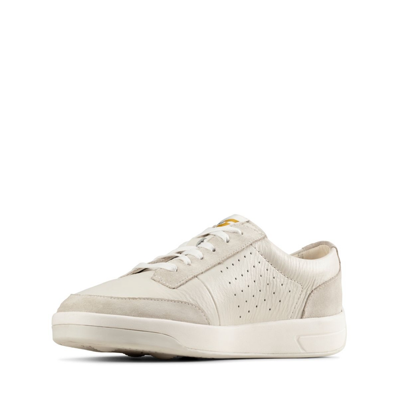 White Clarks Hero Air Lace Leather Women's Sneakers | 37968-UYOA