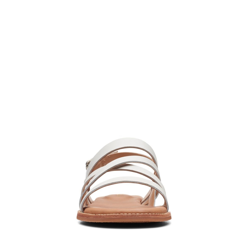 White Clarks Karsea Sun Leather Women's Sandals | 43985-YLMJ