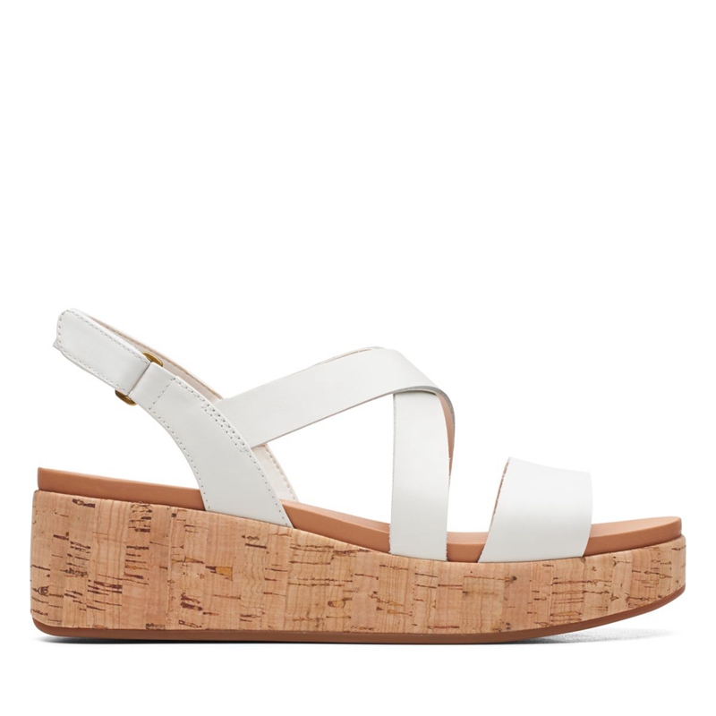 White Clarks Kimmei Cork Women\'s Sandals | 13728-DCPU