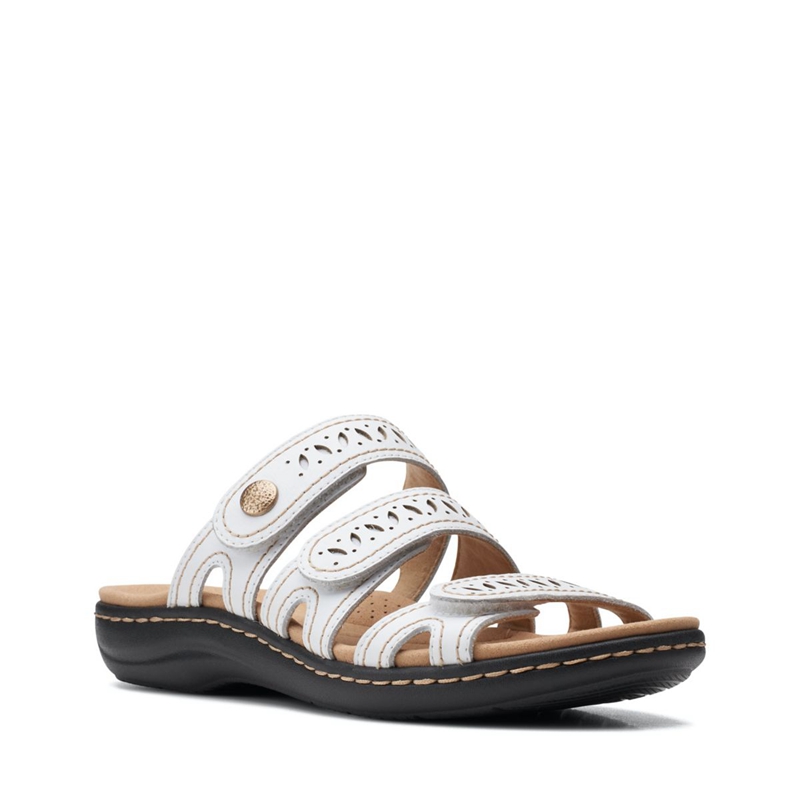 White Clarks Laurieann Dee Leather Women's Sandals | 54628-DKCP