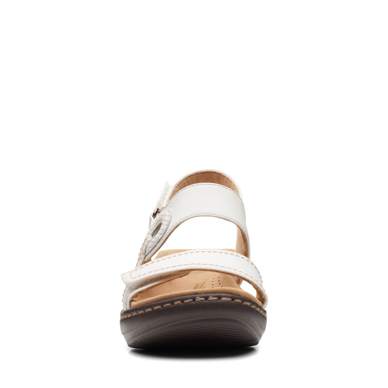 White Clarks Merliah Opal Leather Women's Sandals | 32851-TQEB