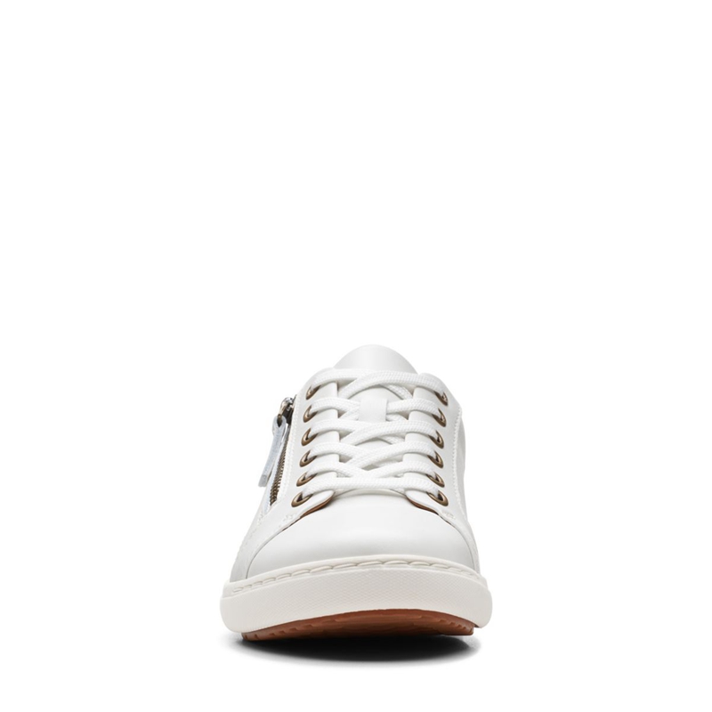 White Clarks Nalle Lace Leather Women's Sneakers | 29183-MVGU