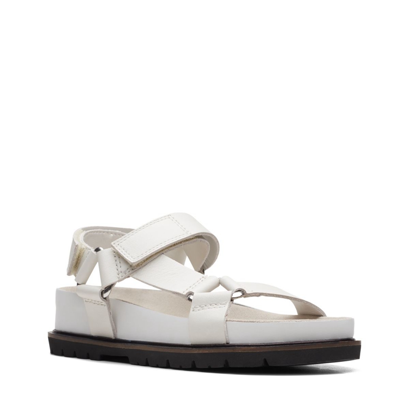 White Clarks Orianna Sporty Leather Women's Sandals | 58729-XCPY