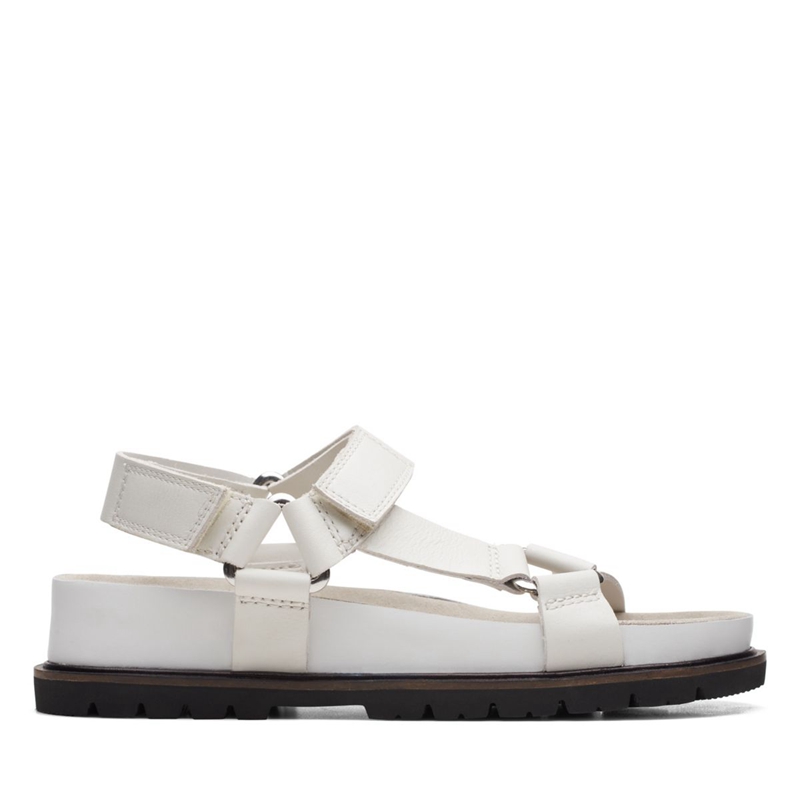 White Clarks Orianna Sporty Leather Women\'s Sandals | 58729-XCPY