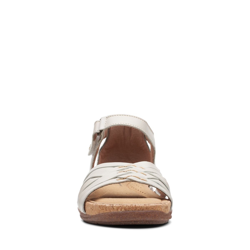 White Clarks Roseville Cove Leather Women's Sandals | 97564-YTVE