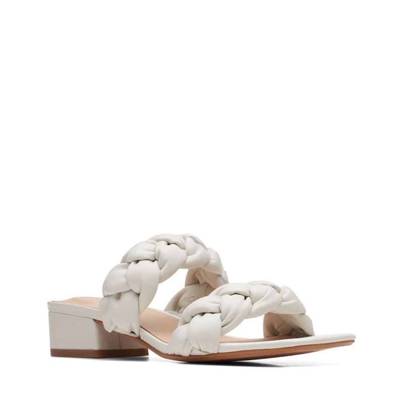 White Clarks Seren25 Braid Leather Women's Sandals | 41952-OIXE