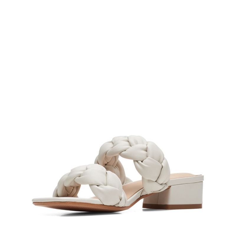 White Clarks Seren25 Braid Leather Women's Sandals | 41952-OIXE