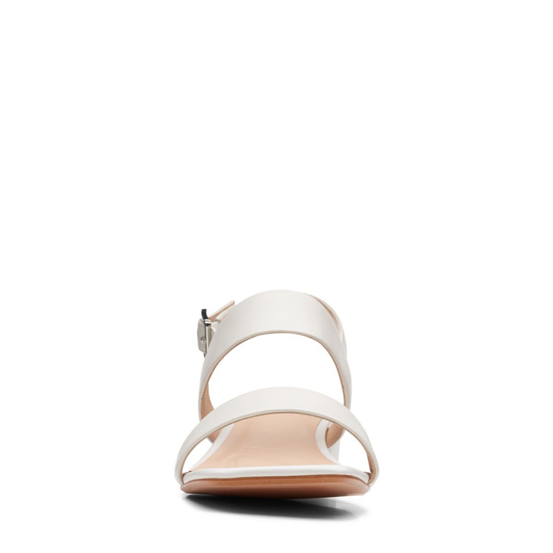 White Clarks Seren25 Strap Leather Women's Sandals | 14027-BZEI