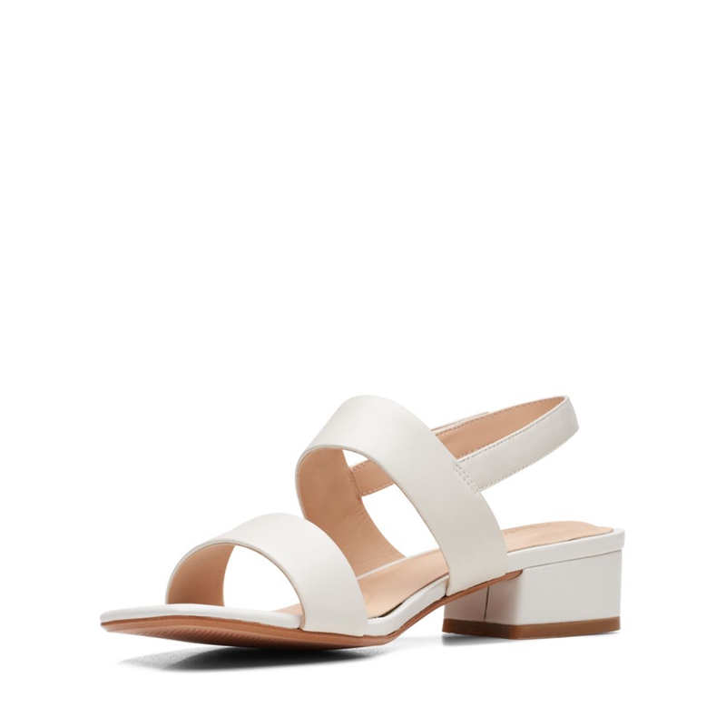 White Clarks Seren25 Strap Leather Women's Sandals | 14027-BZEI