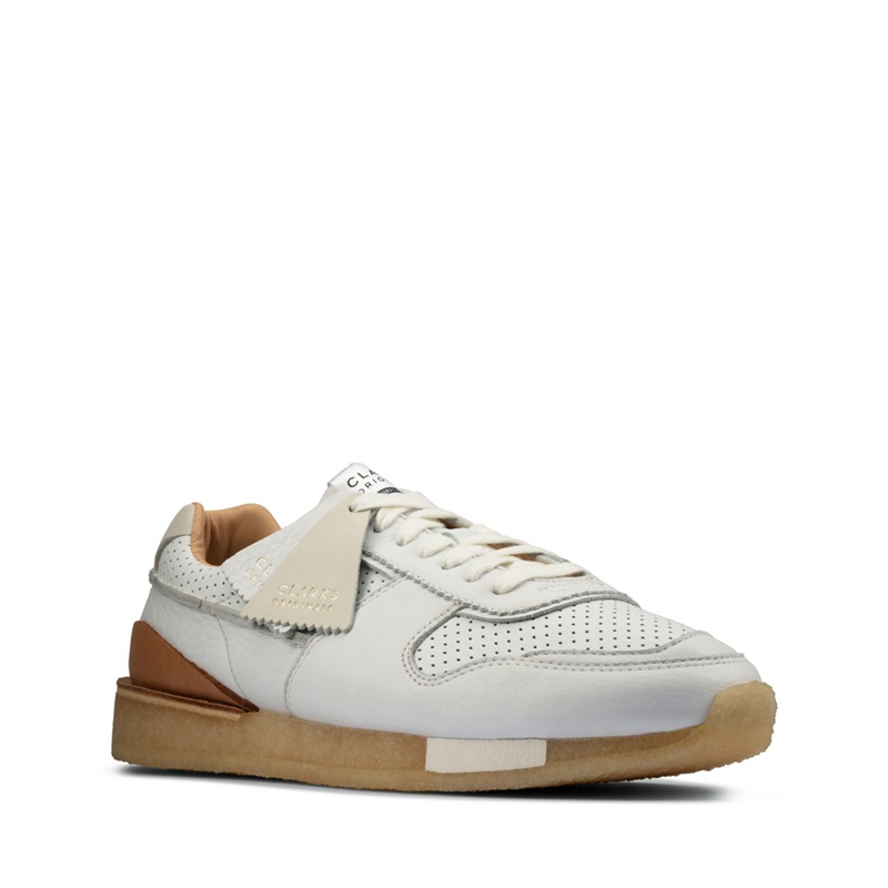 White Clarks Tor Run Combi Men's Sneakers | 40861-QEBL