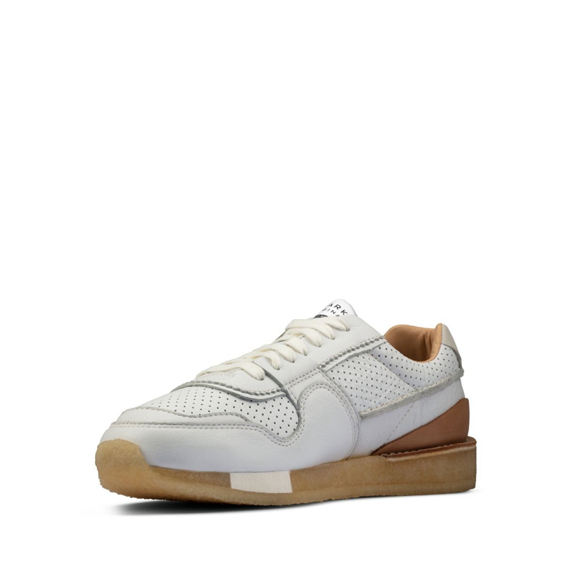 White Clarks Tor Run Combi Men's Sneakers | 40861-QEBL