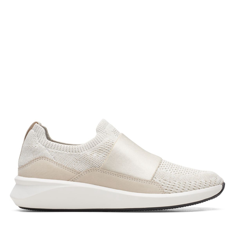 White Clarks Un Rio Knit Knit Women\'s Sneakers | 18507-XQWZ