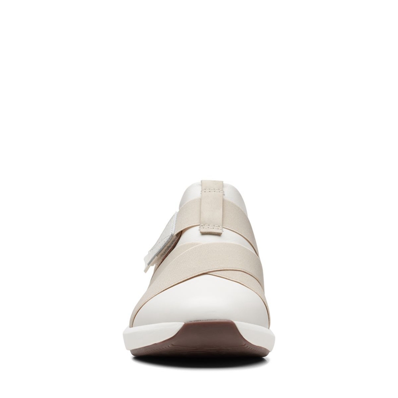 White Clarks Un Rio Strap Leather Women's Sneakers | 36710-XNMA