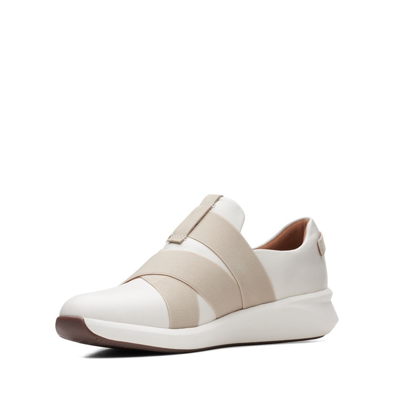 White Clarks Un Rio Strap Leather Women's Sneakers | 36710-XNMA