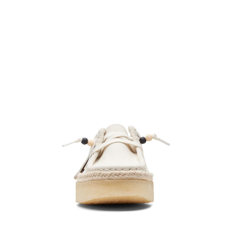 White Clarks Wallabee Cup Lo Suede Women's Slip Ons | 30284-VFWC