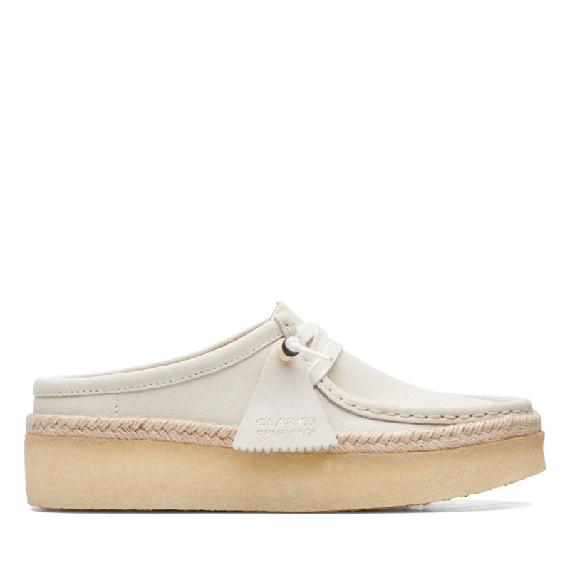 White Clarks Wallabee Cup Lo Suede Women\'s Slip Ons | 30284-VFWC