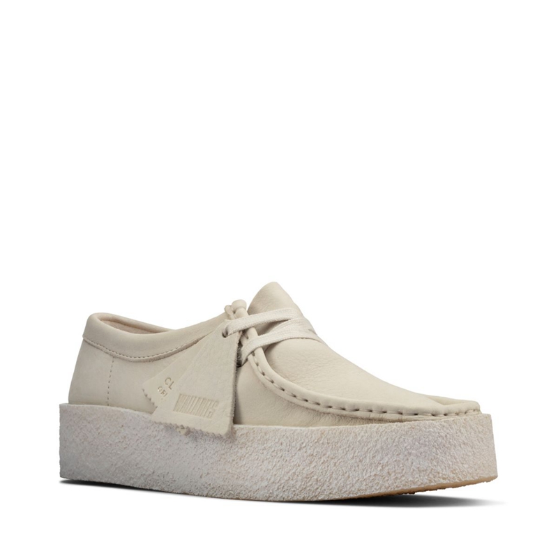 White Clarks Wallabee Cup Nubuck Women's Slip Ons | 27841-GLWM