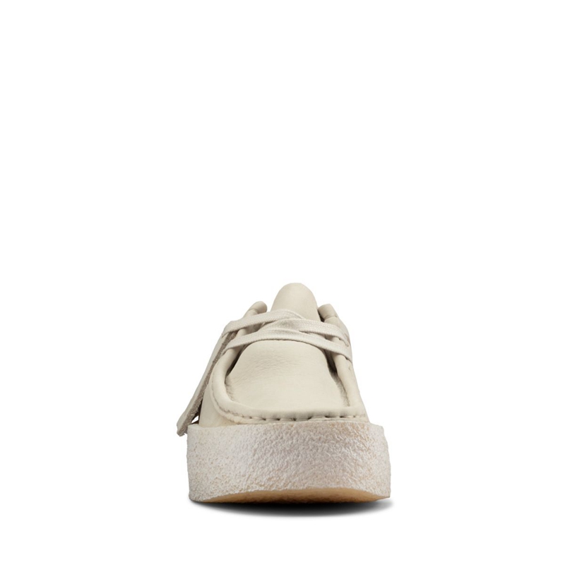 White Clarks Wallabee Cup Nubuck Women's Slip Ons | 27841-GLWM