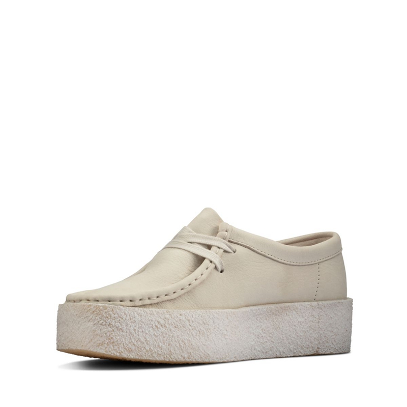 White Clarks Wallabee Cup Nubuck Women's Slip Ons | 27841-GLWM