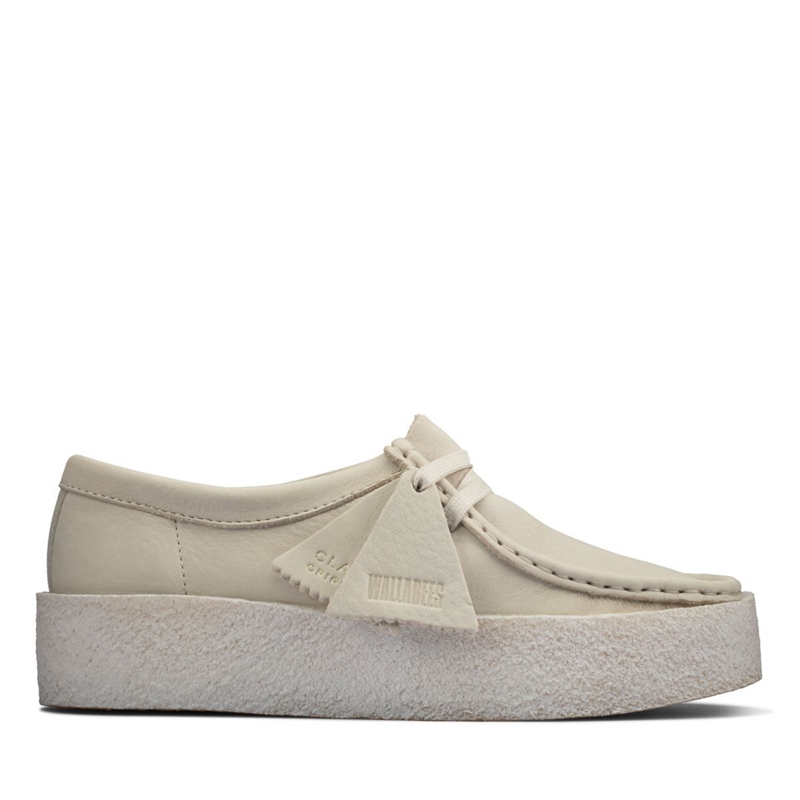 White Clarks Wallabee Cup Nubuck Women\'s Slip Ons | 27841-GLWM