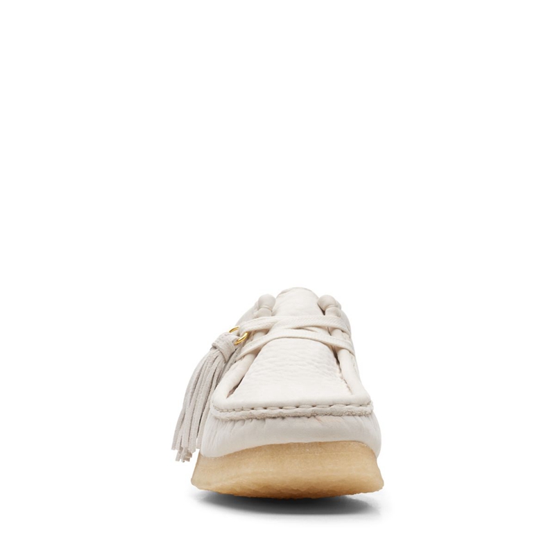 White Clarks Wallabee Nubuck Women's Slip Ons | 91206-OZEX