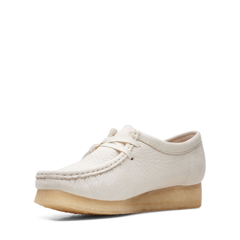 White Clarks Wallabee Nubuck Women's Slip Ons | 91206-OZEX