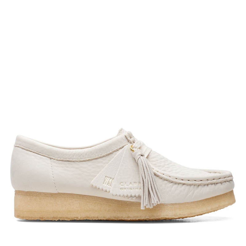 White Clarks Wallabee Nubuck Women\'s Slip Ons | 91206-OZEX