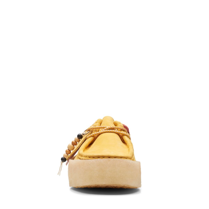 Yellow Clarks Wallabee Cup Nubuck Women's Slip Ons | 56427-SABN